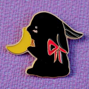 Black and Yellow Elephant Enamel Pin